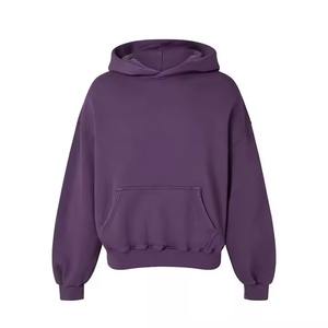 Haute qualité hommes sweats à capuche sweats à capuche surdimensionnés Logo personnalisé en détresse broderie lavage à l'acide dernière conception poids lourd - Product Image 5