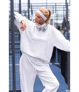Chándal Largo Bordado Sólido de Invierno con Logotipo Personalizado para Mujer, Color Blanco - Product Image 1