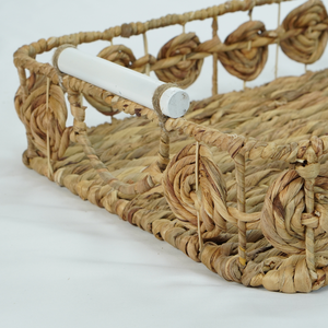 Meilleur choix Ensemble de plateaux de rangement en jacinthe d'eau Design Table de service en osier durable Décorations écologiques pour la maison - Product Image 3