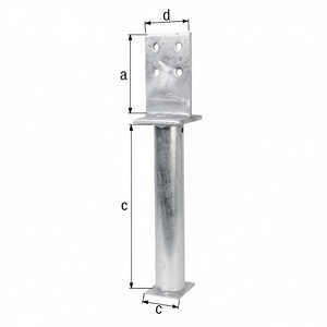เสาเหล็กชุบสังกะสีแบบจุ่มร้อน ขนาด 130x500x80x90 มม. สำหรับรั้ว โครงเหล็ก และประตู ผลิตภัณฑ์ GAH - Product Image 3