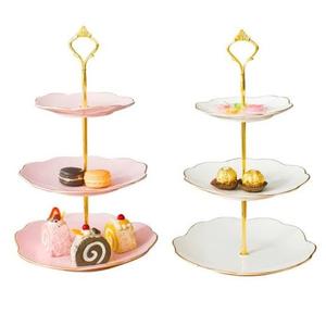 Soporte de pastel de vajilla hecho a mano para servidor de pastel de cumpleaños herramienta celebración de aniversario martillado soporte de pastel de 3 niveles para el hogar - Product Image 6