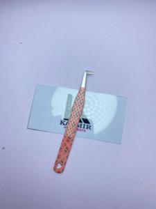 Pince à cils de volume en acier inoxydable Offre Spéciale avec outil d'extension de cils de précision en forme de coeur avec dos imprimé en papier - Product Image 2