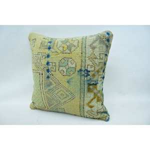 Bohemian Vintage Floral Kantha Patchwork Wool Pillow <b>18x18</b> Inch Beige Cushion Portable Embroidered Square for Bedding Floor Use - Product Image 3