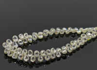 Cuentas de Diamante Natural Transparente Brillante en Forma de Lágrima Facetadas AAA+ en Blanco y Amarillo, 2.5-3 mm, Orificio de 0.30 mm, GJEPC