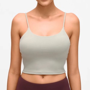 Vente chaude en gros, débardeur court côtelé sans couture respirant à séchage rapide pour femmes, pour la salle de sport et le fitness - Product Image 4