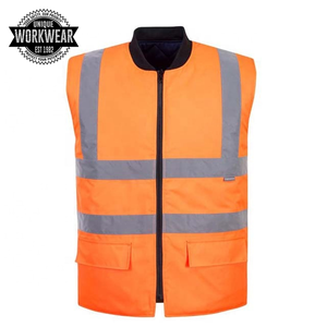 Chaleco de Alta Visibilidad Personalizado con Forro Polar, Sin Costuras, Certificado CE, con Cierre, para Trabajo, para Hombre - Product Image 4