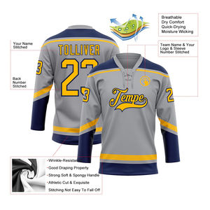 Conjunto de práctica personalizado para equipos: Camisetas de hockey sobre hielo de malla reversibles, sudadera con capucha de hockey sobre hielo y camiseta de hockey con cordones. - Product Image 3