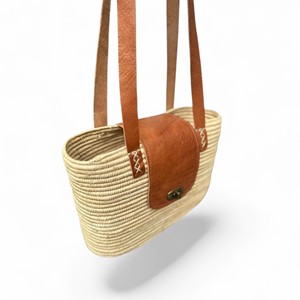 Sac fourre-tout en paille tressée à deux ouvertures, motif floral, style folklorique, pour le printemps, l'été, le quotidien, ou comme cadeau - Product Image 2