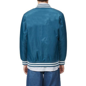 New Trending Winter Satin Varsity <b>Jacket</b> Zipper Closure Stand Collar Solid Pattern Waterproof Breathable Custom Embroidery Front - Product Image 3