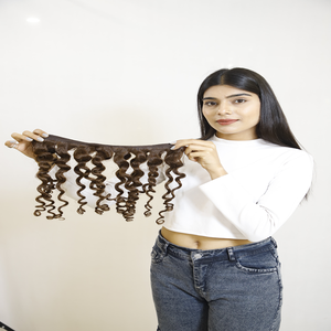 Extensions de cheveux Remy non traités indiens vierges naturelles doublement tissées donneur unique personnalisées Extensions de cheveux humains - Product Image 3