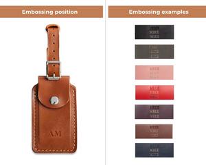 Handmade Genuine Leather <b>Luggage</b> <b>Tag</b> LLT-0070D Traditional Flap Style Customised Logo Personalised Card Insert Travel Gift for - Product Image 2