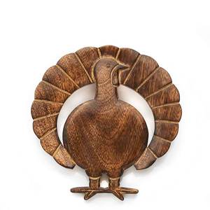 Handmade Wooden Turkey <b>Trivet</b> Heat Resistant Hot Pad Rustic <b>Wood</b> Dining Table Decor Eco-Friendly Kitchen Coaster & Pot Holder - Product Image 1