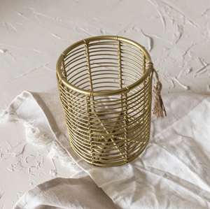 Affordable Price Metal Decorative Golden Basket Design Cutlery Holder Home Kitchen Utensils - Product Image 2