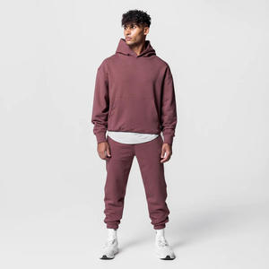 Conjunto de Sudadera con Capucha y Pantalones Deportivos de Felpa Francesa de 220G, Estilo Casual, Holgado, Color Sólido, para Hombre y Mujer, Alta Calidad, 100% Algodón, de Lujo - Product Image 3
