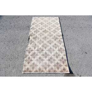 Tapis en Laine à Fleurs Beige Vintage, Motif Patchwork Rectangle Fait à la Main pour Adolescent, Salon, Mur, Bambou, Soie, Latex - Product Image 1