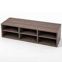 Armoire de rangement en bois moderne minimaliste à profil bas, horizontale, en forme de cube, gain de place, étagère pour salon
