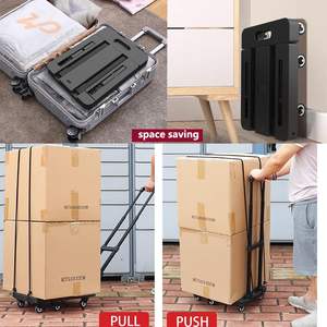 विभिन्न परिदृश्यों के लिए प्रतिस्पर्धी मूल्य वाली काली 6-पहिया उच्च भार क्षमता वाली फोल्डेबल हैंड ट्रॉली - Product Image 3