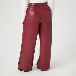 Pantalones de cuero de gran tamaño para mujer, tendencia de verano 2024, mallas decoradas elásticas de tamaño libre informales, logotipo de invierno plano medio transpirable - Product Image 5