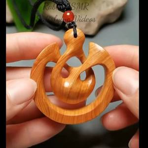 CHAINS <b>NECKLACES</b> FOR WOMEN MEN NATURAL <b>LARGE</b> BOHO TRIBAL SONO WOODEN <b>Pendant</b> on Adjustable Cord Handmade <b>Necklace</b> - Product Image 3