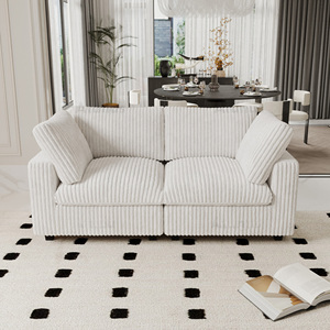 Canapé modulaire en forme de L HC HCT09, revêtement en chenille, mousse haute densité, sectionnel moderne, garantie 5 ans, pour salon - Vente directe usine - Product Image 2