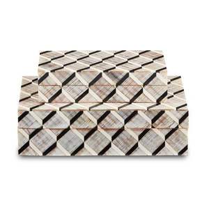 Meilleures ventes de boîtes à bijoux de luxe personnalisées en résine de qualité supérieure MDF en os de buffle Taille unique de conception sculptée Incrustation d'os de luxe personnalisée - Product Image 5