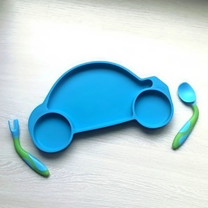 Assiette bébé en silicone à ventouse, sans BPA, compartimentée, résistante à la chaleur, facile à nettoyer - Product Image 3
