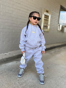 ชุดเซ็ตเสื้อฮู้ดและกางเกงวอร์มผ้าฟลีซสำหรับผู้ใหญ่ไซส์พลัส  แบบมีฮู้ดสำหรับเด็กชายและเด็กหญิง  ชุดลำลองสองชิ้นสำหรับฤดูหนาว - Product Image 3