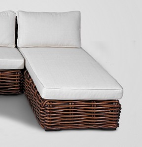 Muebles de estilo moderno para sala de estar, conjunto de ratán, marco de madera de caoba con cojín - Product Image 6