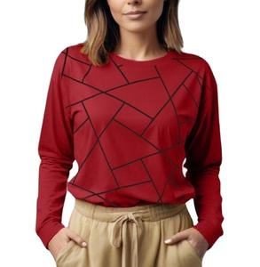 2025 camiseta única para mujer comodidad de gran tamaño verano venta al por mayor impresión transpirable correr camiseta impresa manga completa - Product Image 1