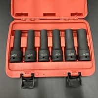 Juego de 6 Llaves de Impacto Cuadradas CR-MO de 6 Puntas, 3/4"DR, con Punta Métrica, Kit de Herramientas de Trinquete para Reparaciones DIY