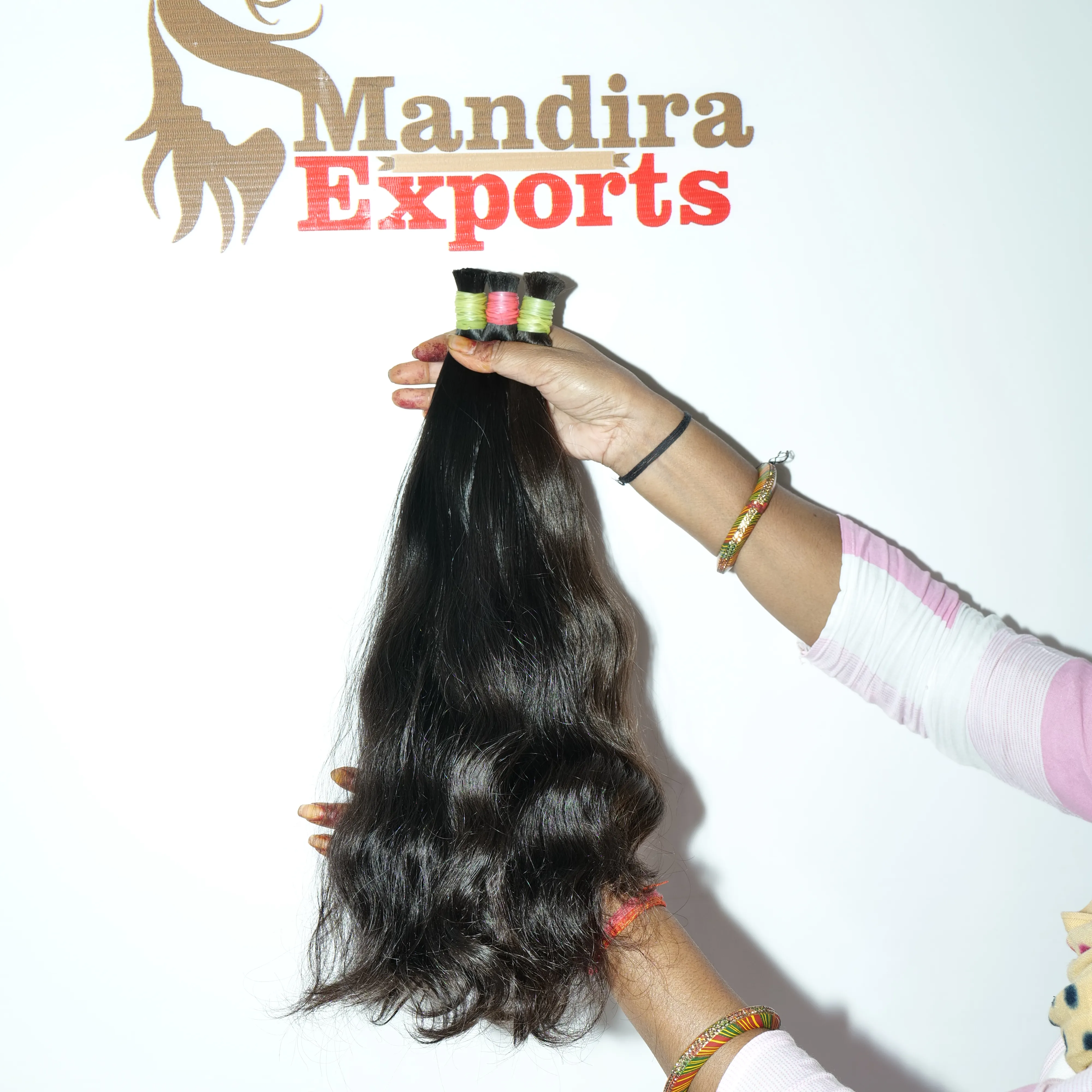 100% 자연 도매 레미 처녀 변태 블랙 컬러 스트레이트 벌크 남쪽 인도 사원 인간의 머리카락 확장