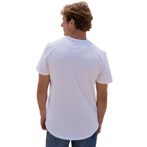<b>Men</b> White 100% Luxury Organic Cotton Short Sleeve <b>Henley</b> Curved Hem <b>T</b> <b>Shirt</b> Pre Shrunk GOTS Certified Premium Breathable Fit Tee - Product Image 6