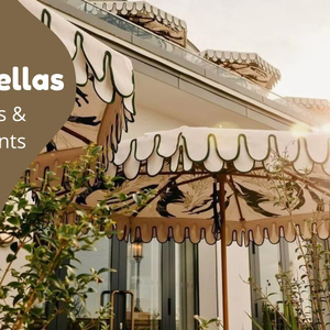 ร่มชายหาดหอยเชลล์สองชั้นสำหรับงานแต่งงานร่มริมสระน้ำสไตล์บาหลีสำหรับกิจกรรมกลางแจ้งที่มีพู่ - Product Image 1