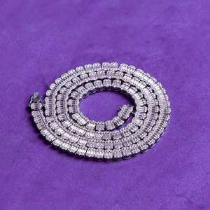 Collar de moissanita de Plata de Ley 925, joyería de Hip Hop, collar de tenis, Diamante de moissanita, cadena de eslabones de tenis helados personalizada - Product Image 5