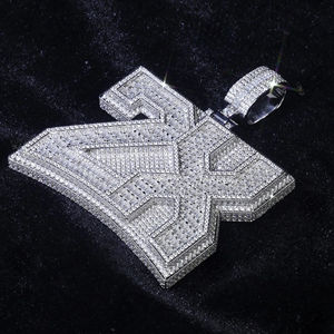 Colgante de Plata de Ley 925 con Diamante Cultivado en Laboratorio, Corte Redondo, Estilo Hip Hop, Personalizado, de Lujo y Alta Demanda - Product Image 4