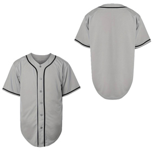 <b>Dropshipping</b> Men's Baseball Jersey Button Down Shirts Short Sleeve Hip Hop Sports Uniforms Custom Baseball Blank Custom Jersey - Product Image 1