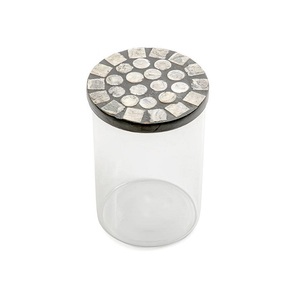 Round Shape Acrylic <b>Jar</b> With Mother Of Pearl Lid Premium Quality Snacks Dry Fruits <b>Sweet</b> Box <b>Jar</b> In Bulk - Product Image 6