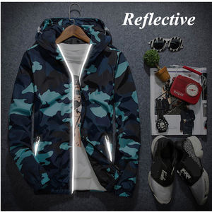 เสื้อโค้ทนักบินชายสะท้อนแสงมีสไตล์แจ็กเก็ตกันลมระบายอากาศได้ดีสำหรับฤดูใบไม้ผลิฤดูใบไม้ร่วงฤดูหนาวกีฬาผ้ายีนส์ - Product Image 2