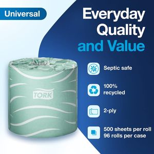 Papier toilette Tork Septic Safe Standard, blanc, 2 plis, 500 feuilles/rouleau, 96 rouleaux/caisse (TM1616S) - Product Image 6