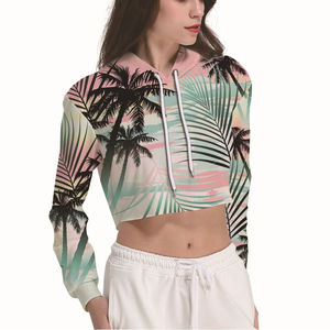 Venta directa de fábrica, Top corto con capucha, fabricación de Pakistán, logotipo personalizado, ropa informal transpirable, Top corto con capucha para mujer - Product Image 1