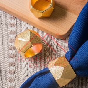 Wedding Decor Premium Quality Metal Golden Table Decor Napkin Ring Best Seller Aluminium Antique Gold Triangle <b>Band</b> Napkin Ring - Product Image 6