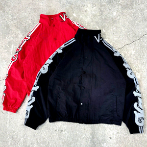 <b>Men's</b> Gym Track Suit Jogger Set Custom Embroidered Logo Zip <b>Jacket</b> Sweatpants Side Striped Patch Polyester Nylon Print Pattern - Product Image 3