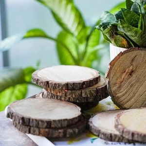 Classic Style Natural <b>Wooden</b> Tree Bark Coaster Set Rustic Drink Coasters for Dining & Coffee Tables for India Wholesale - Product Image 2