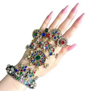 2025 logotipo personalizado hecho a mano para mujer Vintage compromiso boda fiesta conjuntos de joyería afgana diseño antiguo collar de moda - Product Image 1