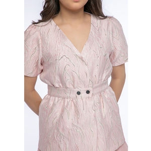 Tout nouveau OEM ODM décontracté fête fille vêtements col en v manches courtes chemise veste logo personnalisé dos disponible fabrication en gros - Product Image 1