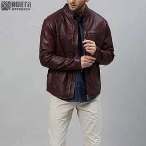 Blouson d'aviateur en cuir véritable unisexe personnalisé avec logo camouflage sur le devant Fermeture à glissière Style moto - Product Image 4