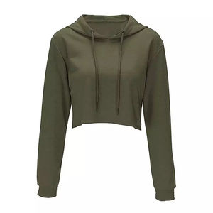 Sweat à capuche court pour femme en coton et polyester respirant, imprimé avec un logo personnalisé, de qualité supérieure, imperméable et à séchage rapide - Product Image 1