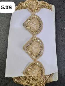 ลูกไม้ประดับดอกไม้คุณภาพสูง เป็นมิตรกับสิ่งแวดล้อม ประดับด้วยลูกปัดมุกและคริสตัล ทำด้วยมือ สำหรับชุดแต่งงาน ชุดเจ้าสาว-สำหรับเสื้อผ้าและกระเป๋า - Product Image 4