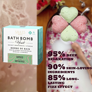 Set de Regalo de Bombas de Baño Personalizadas de 360g, 4 Piezas, Aromaterapia, Baño de Burbujas con Aroma a Empress, Sal Marina Relajante, Forma de Corazón, OEM - Product Image 2