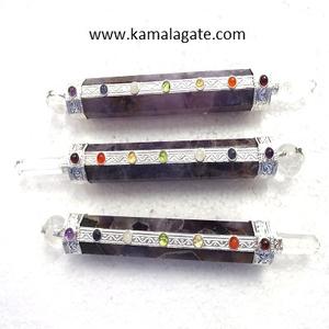 Baguette de guérison à sept chakras en sélénite orange Cristal d'agate semi-précieux naturel pour le bien-être spirituel et physique - Product Image 6